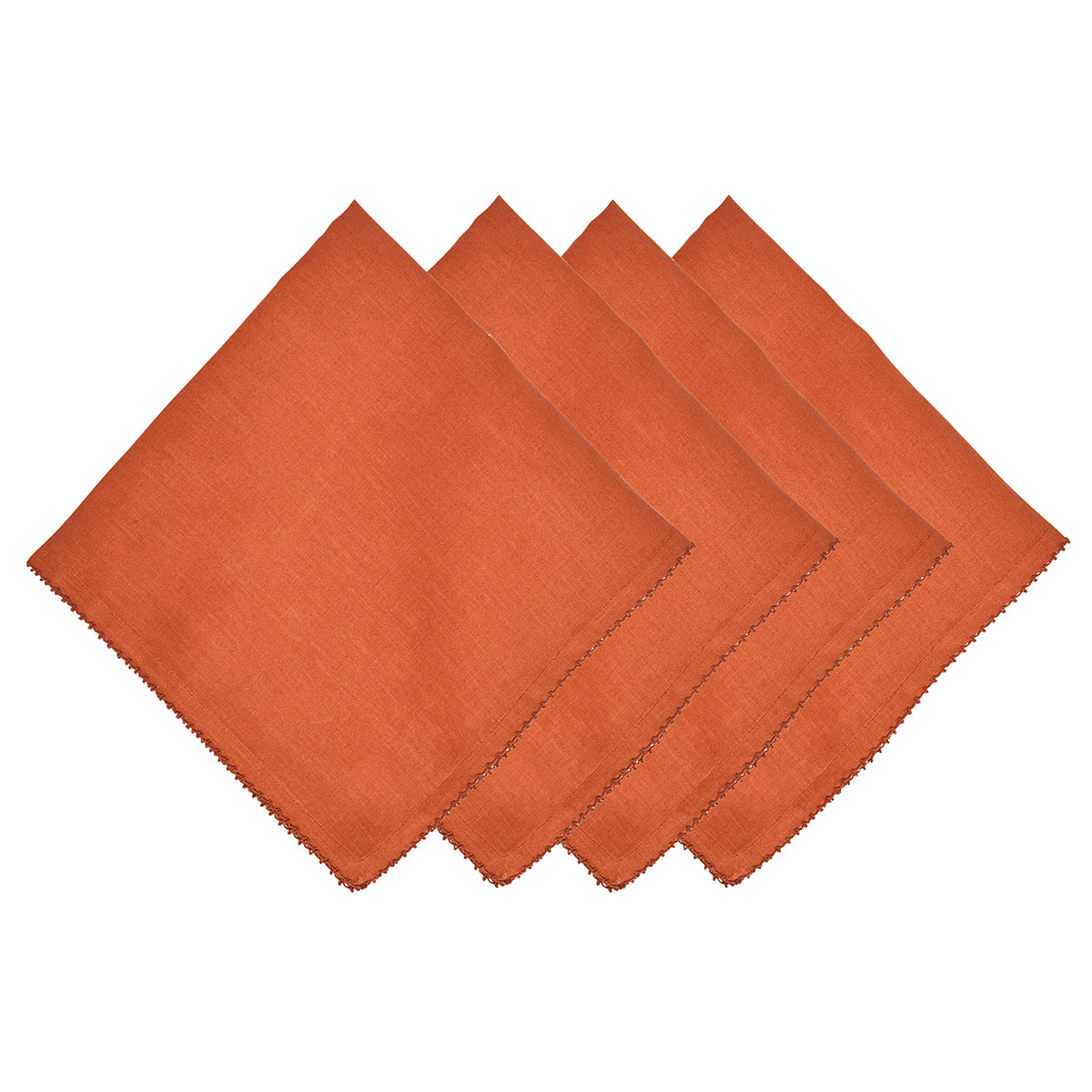 Berry Scallop Napkin in Pumpkin, Set of 4