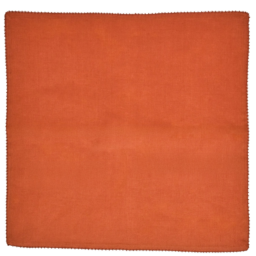 Berry Scallop Napkin in Pumpkin, Set of 4