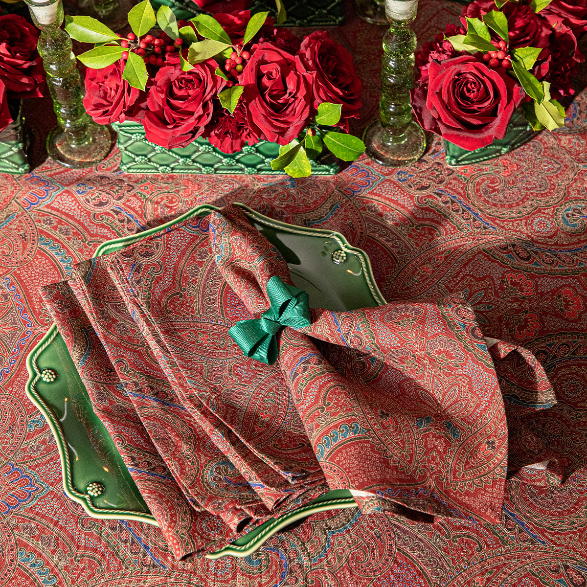 Paisley Napkin in Red, Set of 4
