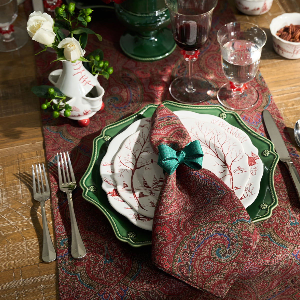 Paisley Napkin in Red, Set of 4