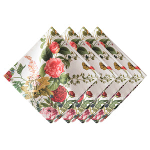 Field of Flowers Napkin in White, Set of 4