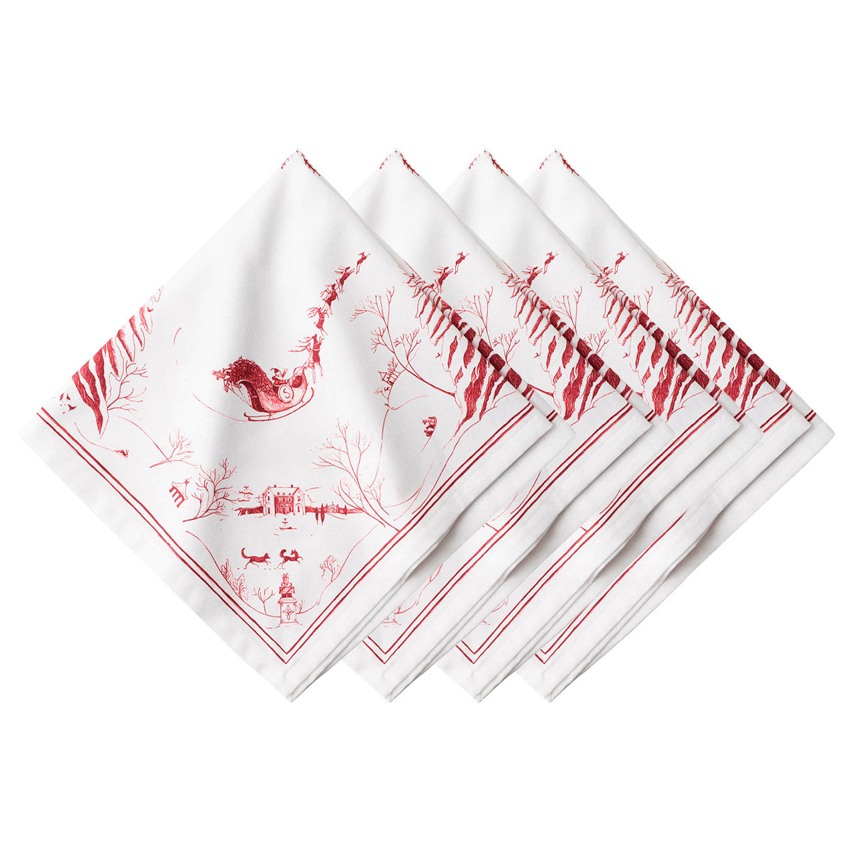 Country Estate Winter Frolic Napkin in Ruby, Set of 4