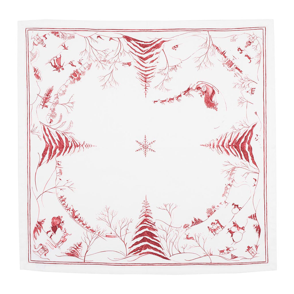Country Estate Winter Frolic Napkin in Ruby, Set of 4