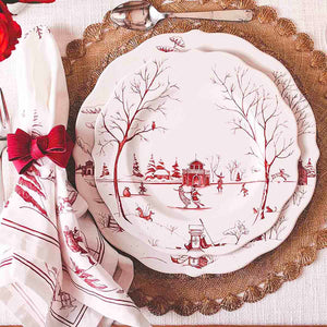 Country Estate Winter Frolic Napkin in Ruby, Set of 4