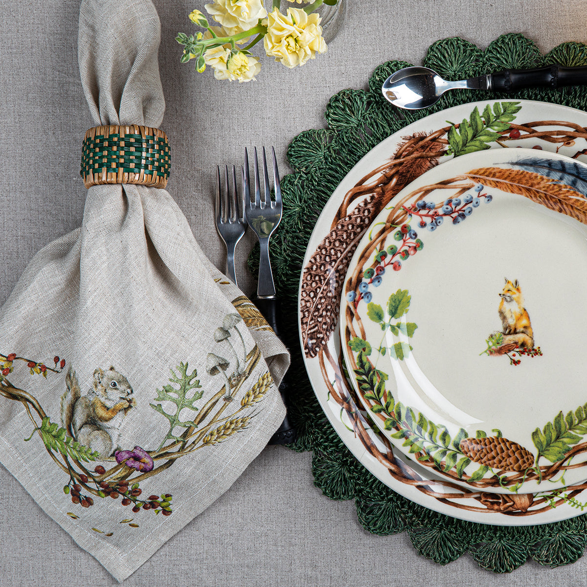 Forest Walk Animal Napkin, Set of 4