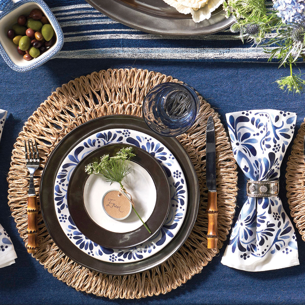 Iberian Napkin in Indigo, Set of 4