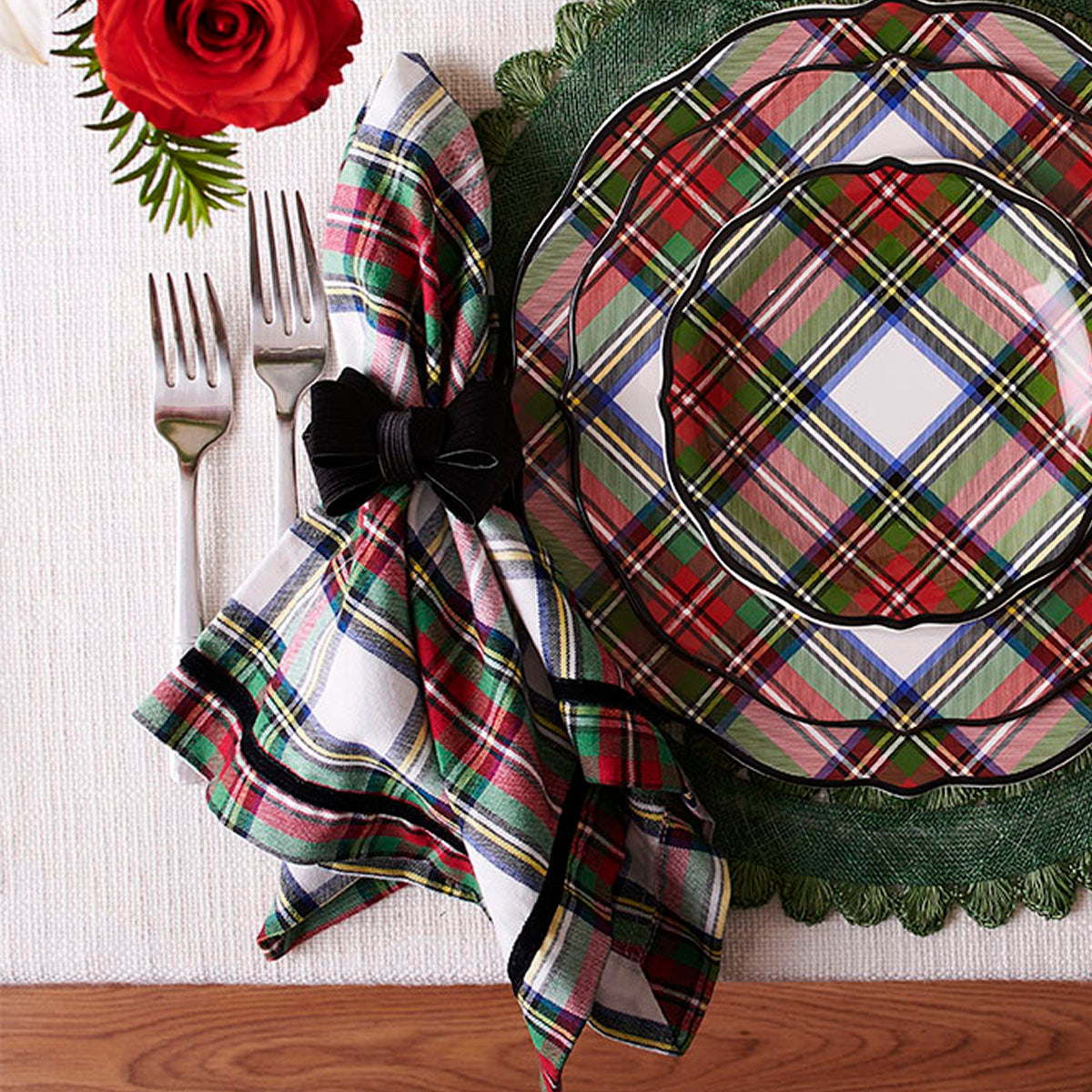 Stewart Tartan Napkin in Multi, Set of 4