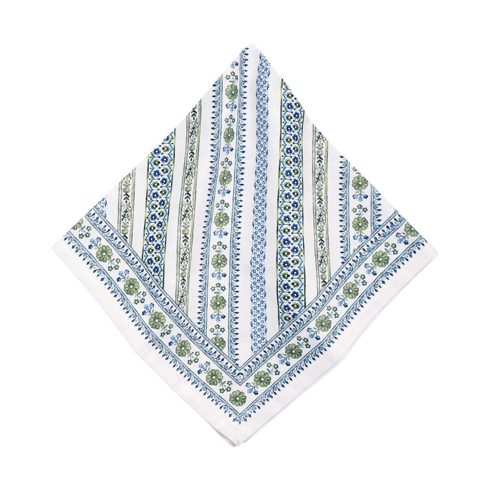 Seville Stripe Napkin in Green, Set of 4