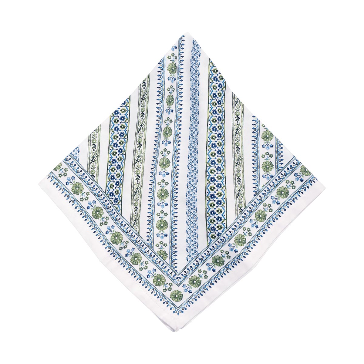 Seville Stripe Napkin in Green, Set of 4