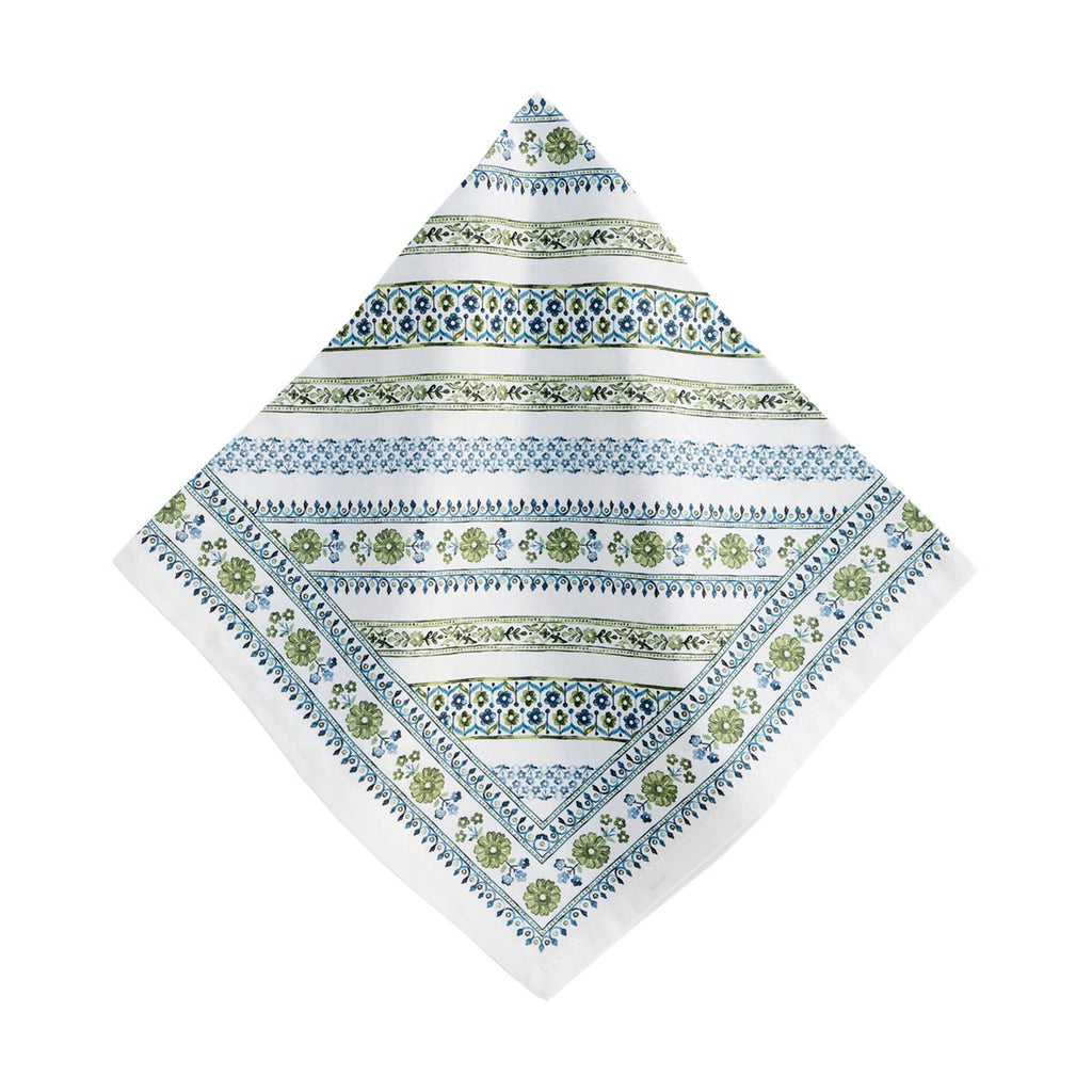 Seville Stripe Napkin in Green, Set of 4