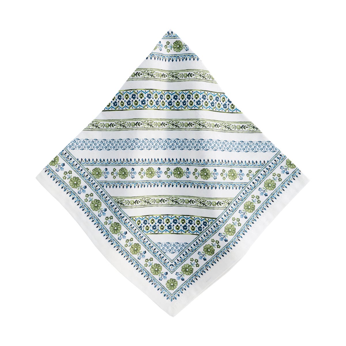 Seville Stripe Napkin in Green, Set of 4