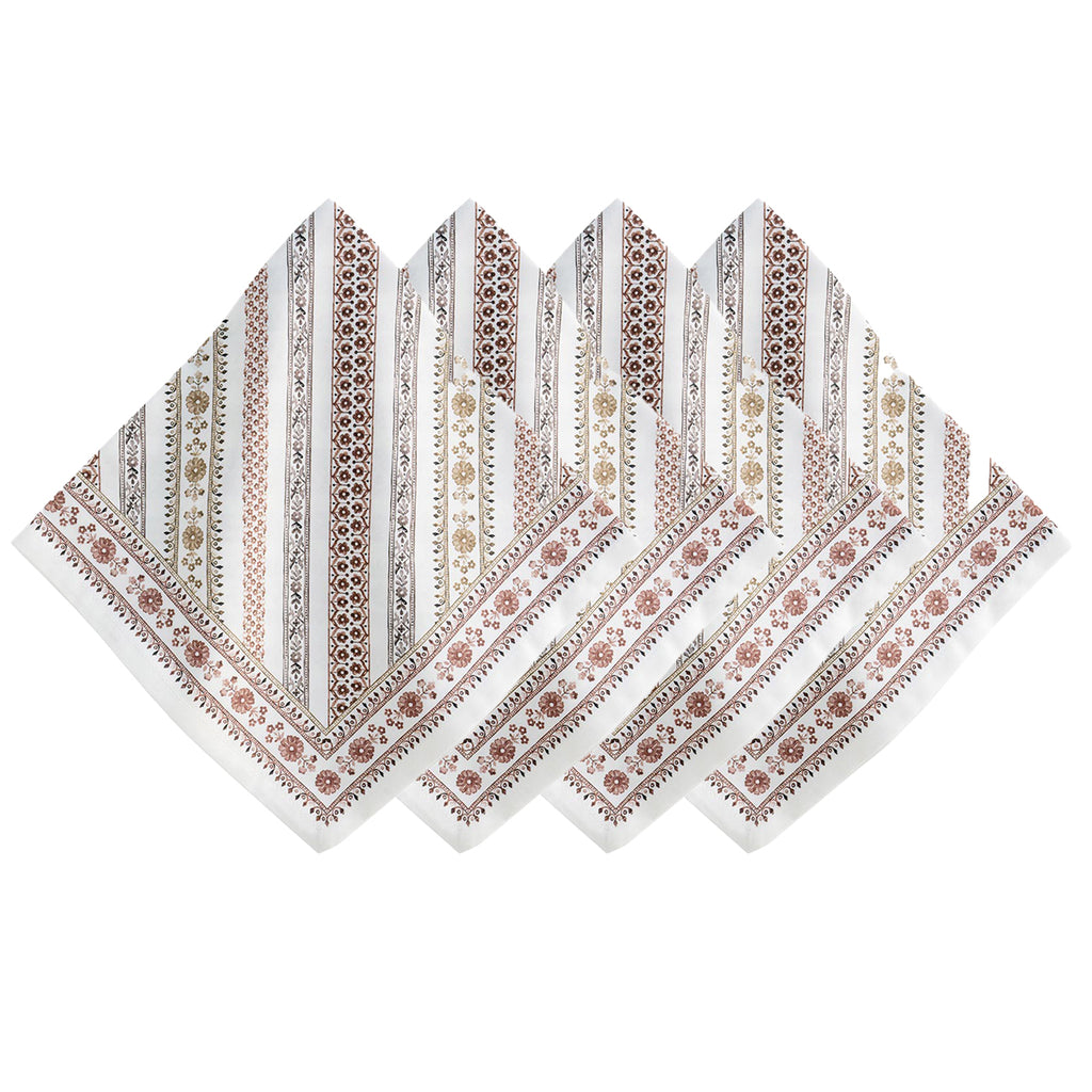 Seville Stripe Napkin in Natural, Set of 4