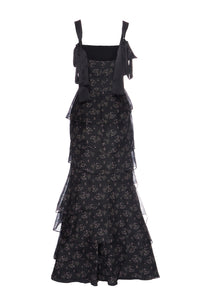 Olivia Dress in Black Flora