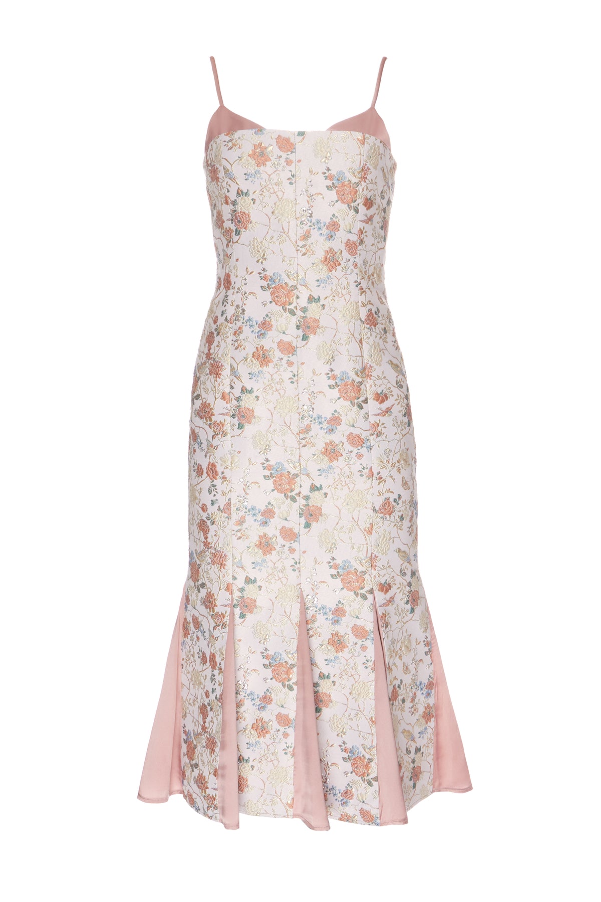 Penny Dress in Blush Floral Brocade