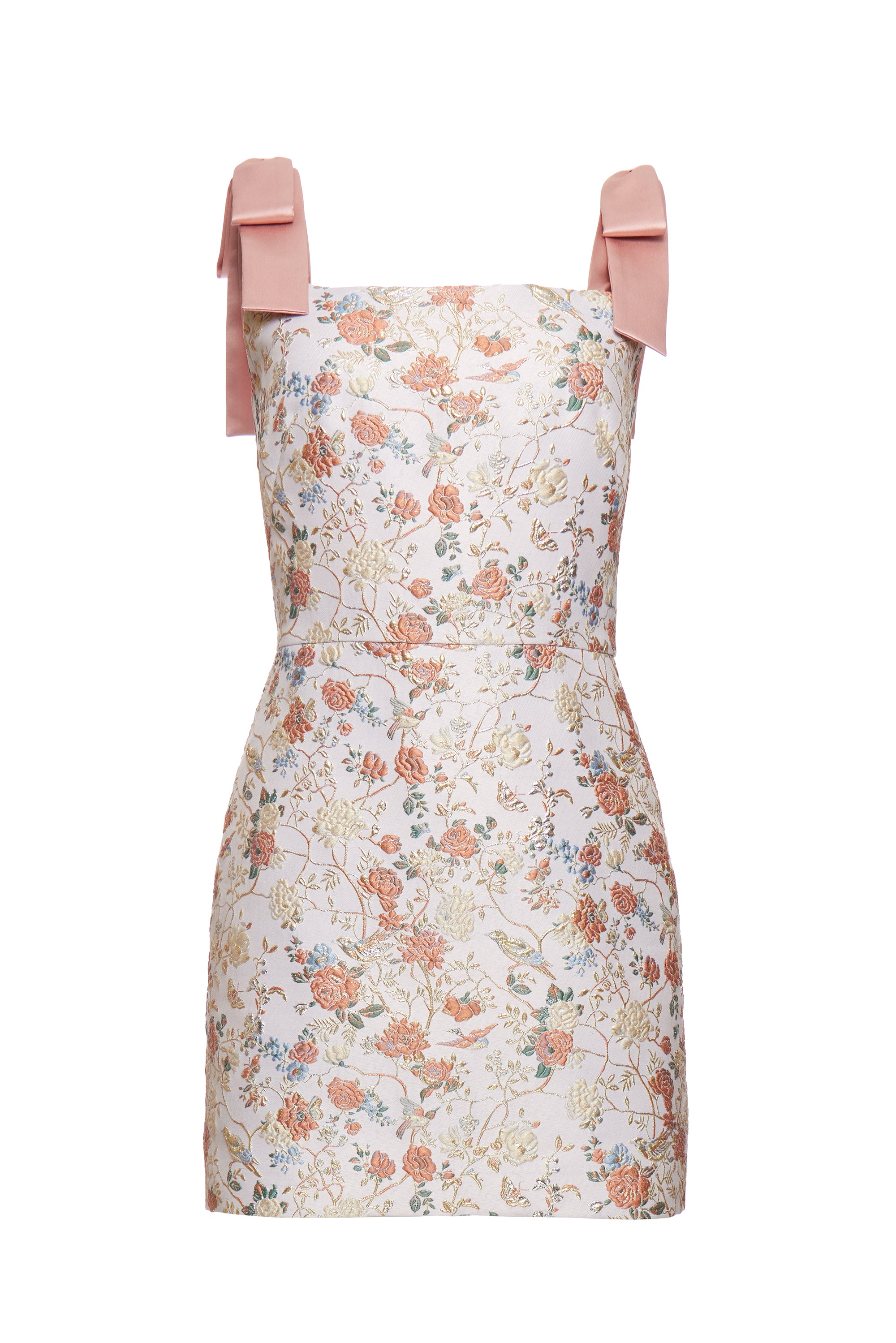 Sophie Dress in Blush Floral Brocade