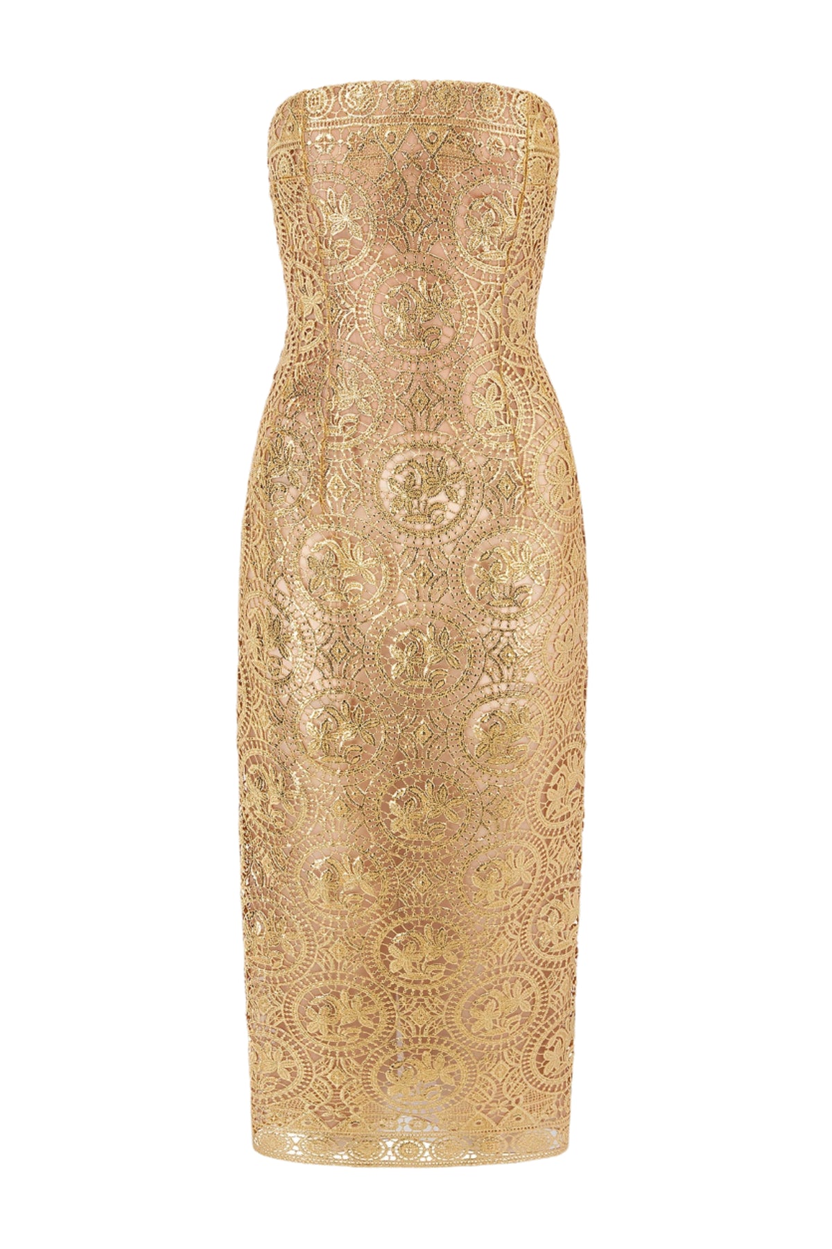 Laelia Dress In Gold Foiled Guipure