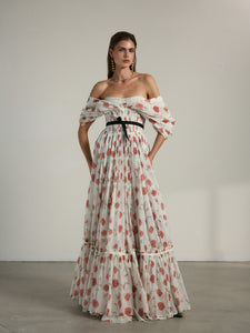 The Leon Gown in Red Poppy Print