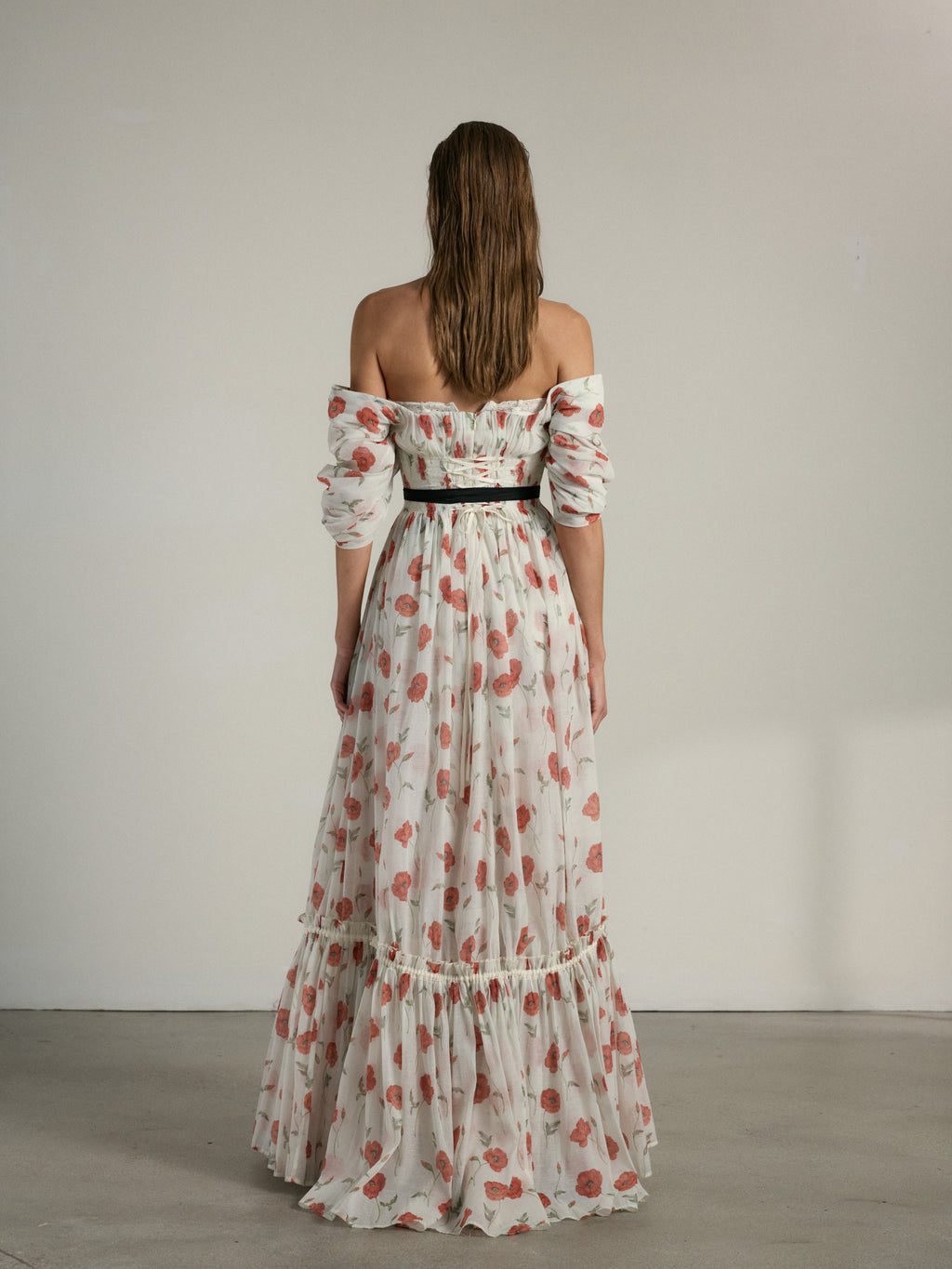 The Leon Gown in Red Poppy Print