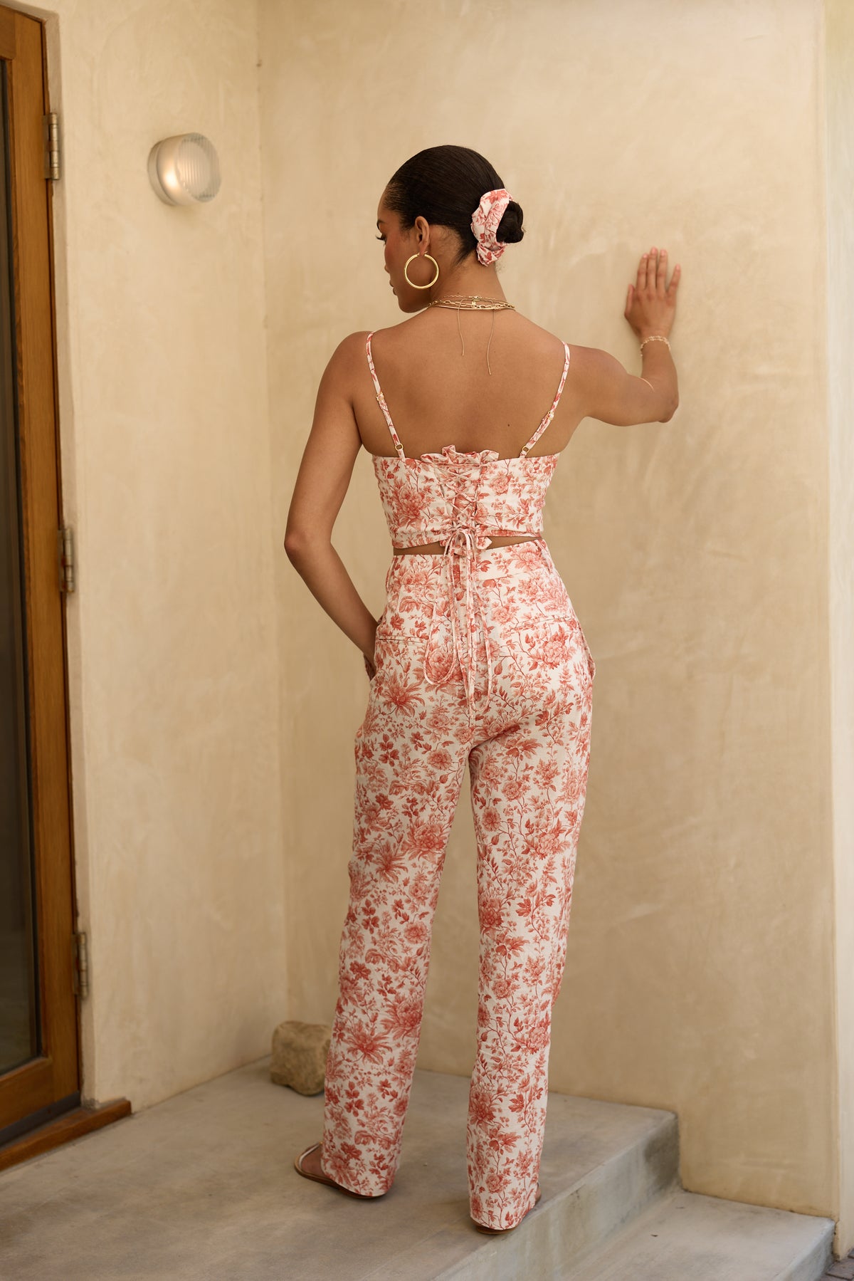 The Leo Pant in Red Toile