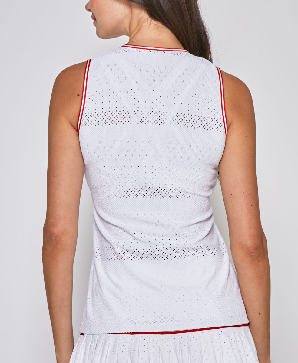 Zip Front Tank in White
