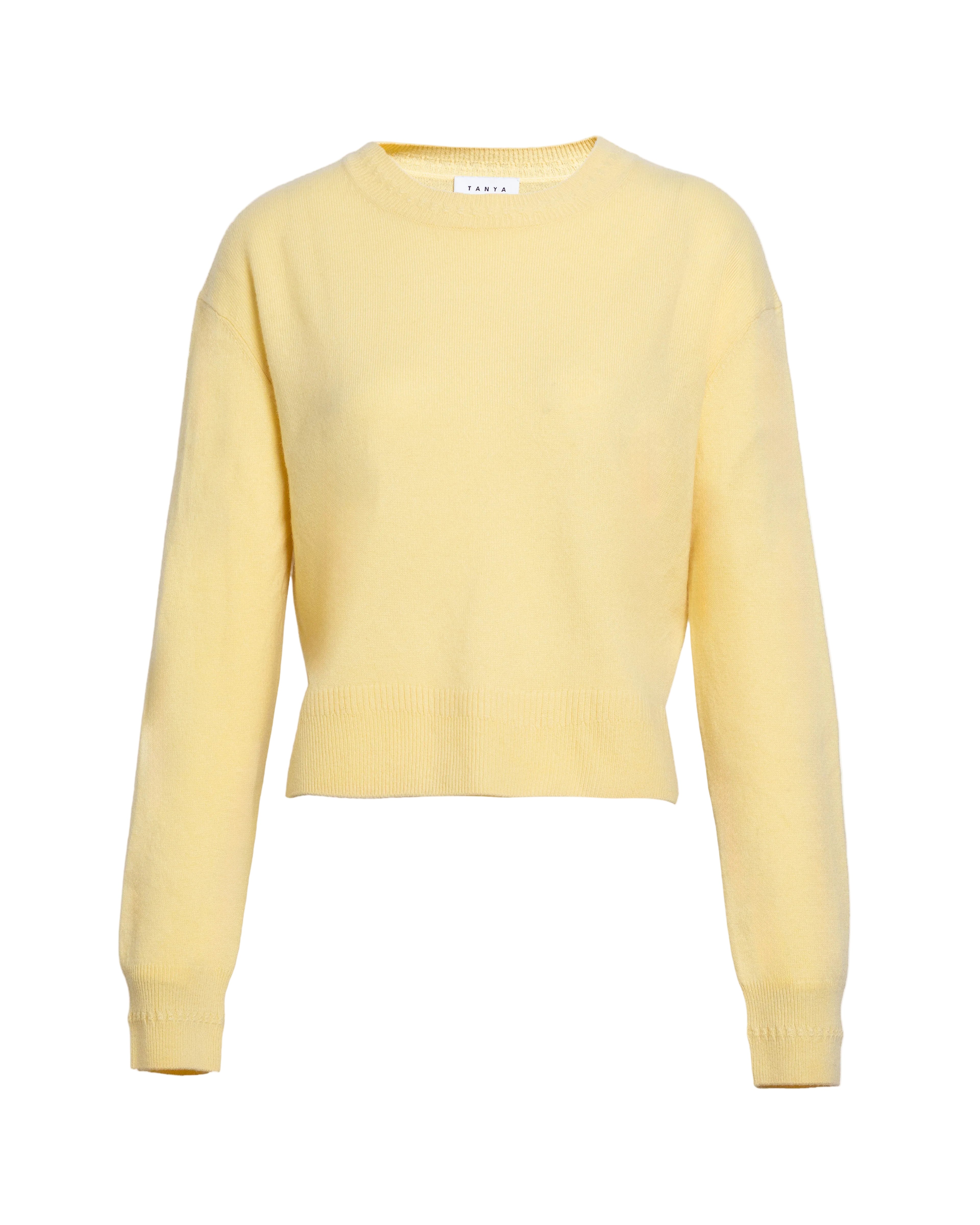 Lexia Cashmere Sweater in Lemon Meringue