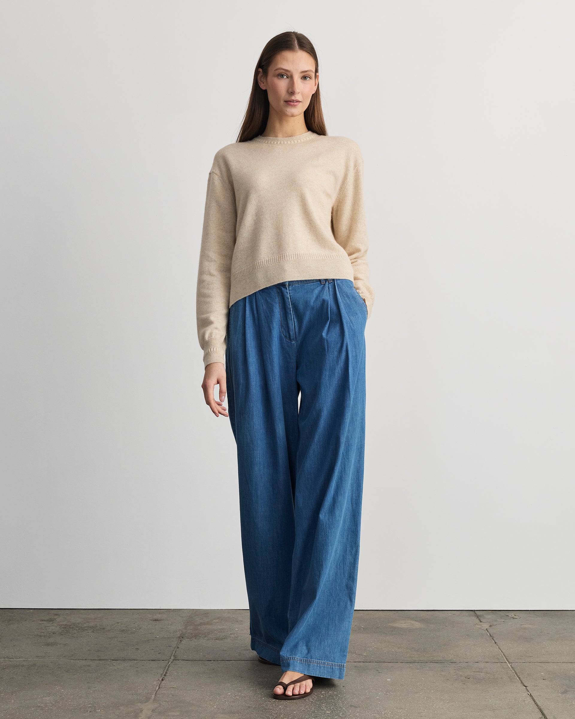 Lexia Cashmere Sweater in Oat