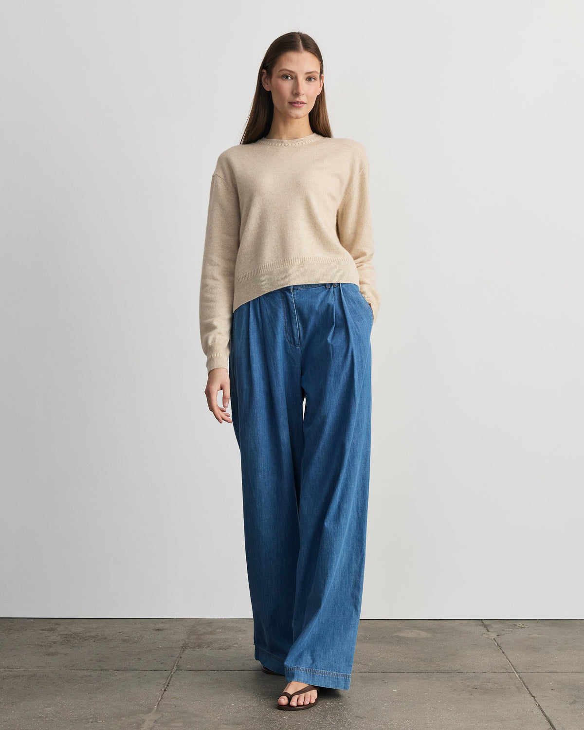 Lexia Cashmere Sweater in Oat