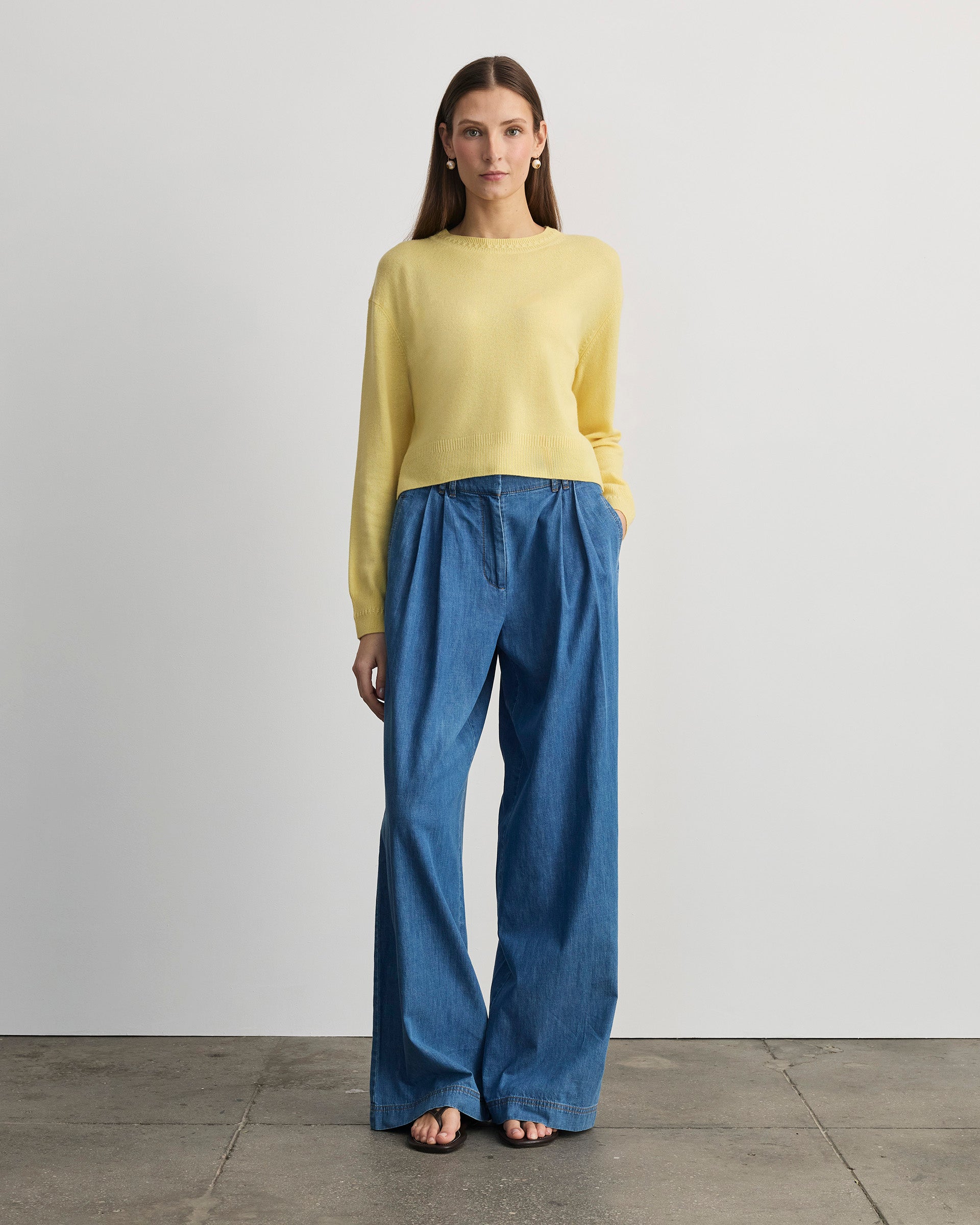 Lexia Cashmere Sweater in Lemon Meringue