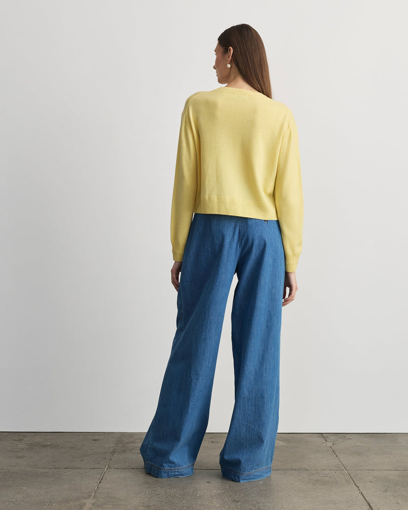 Lexia Cashmere Sweater in Lemon Meringue