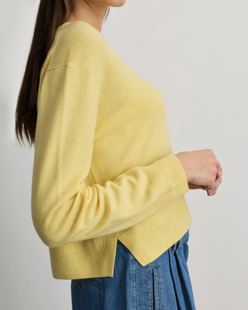 Lexia Cashmere Sweater in Lemon Meringue