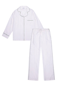 Sport Linen PJ Set Piped in Basil