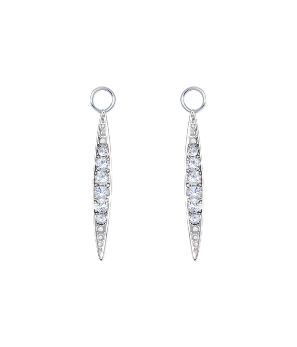 Comet Trail Huggie Charms in Silver