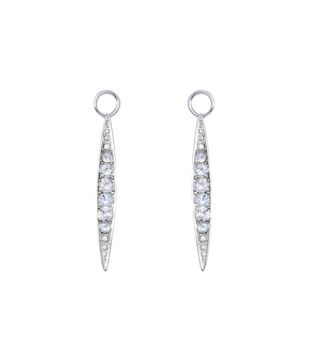 Comet Trail Huggie Charms in Silver