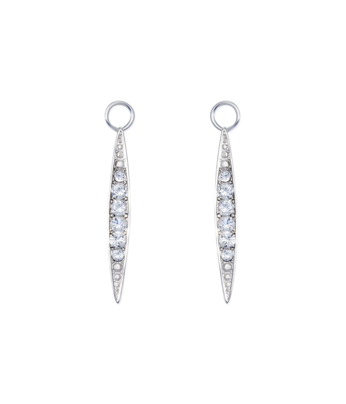 Comet Trail Huggie Charms in Silver