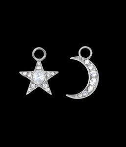 Moon and Star Huggie Charms