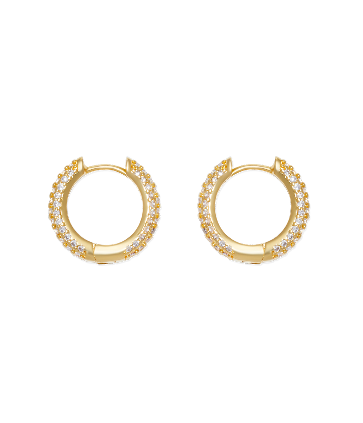 Pavé Huggie Hoops in Gold - Loren Hope