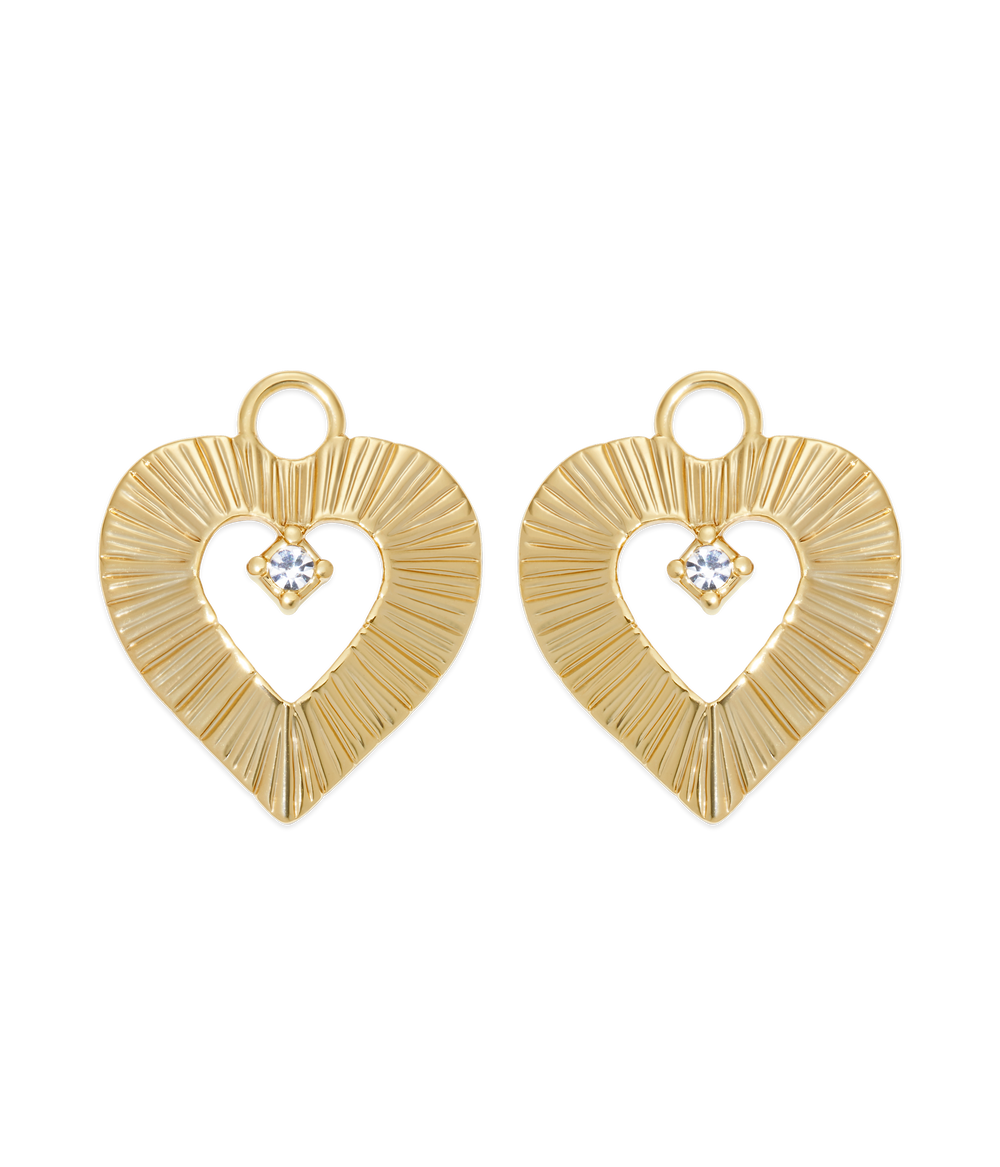 Heart Huggie Charms in Gold