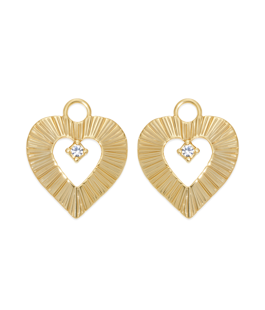 Heart Huggie Charms in Gold