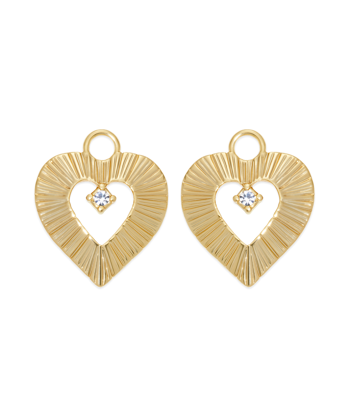 Heart Huggie Charms in Gold