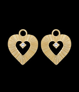 Heart Huggie Charms in Gold