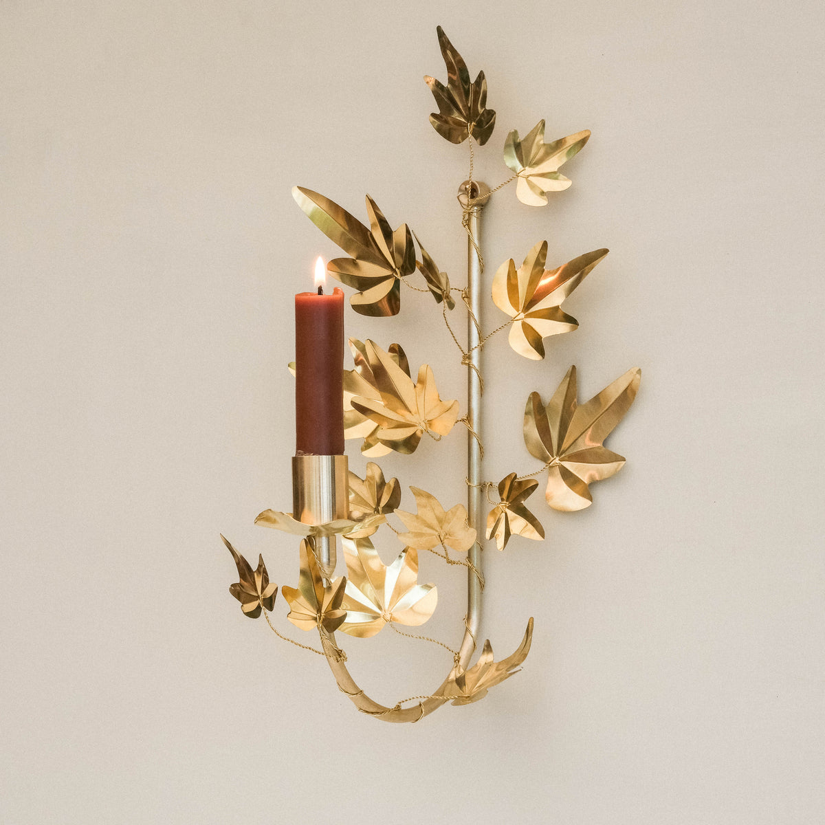 Small Brass Ivy Sconce