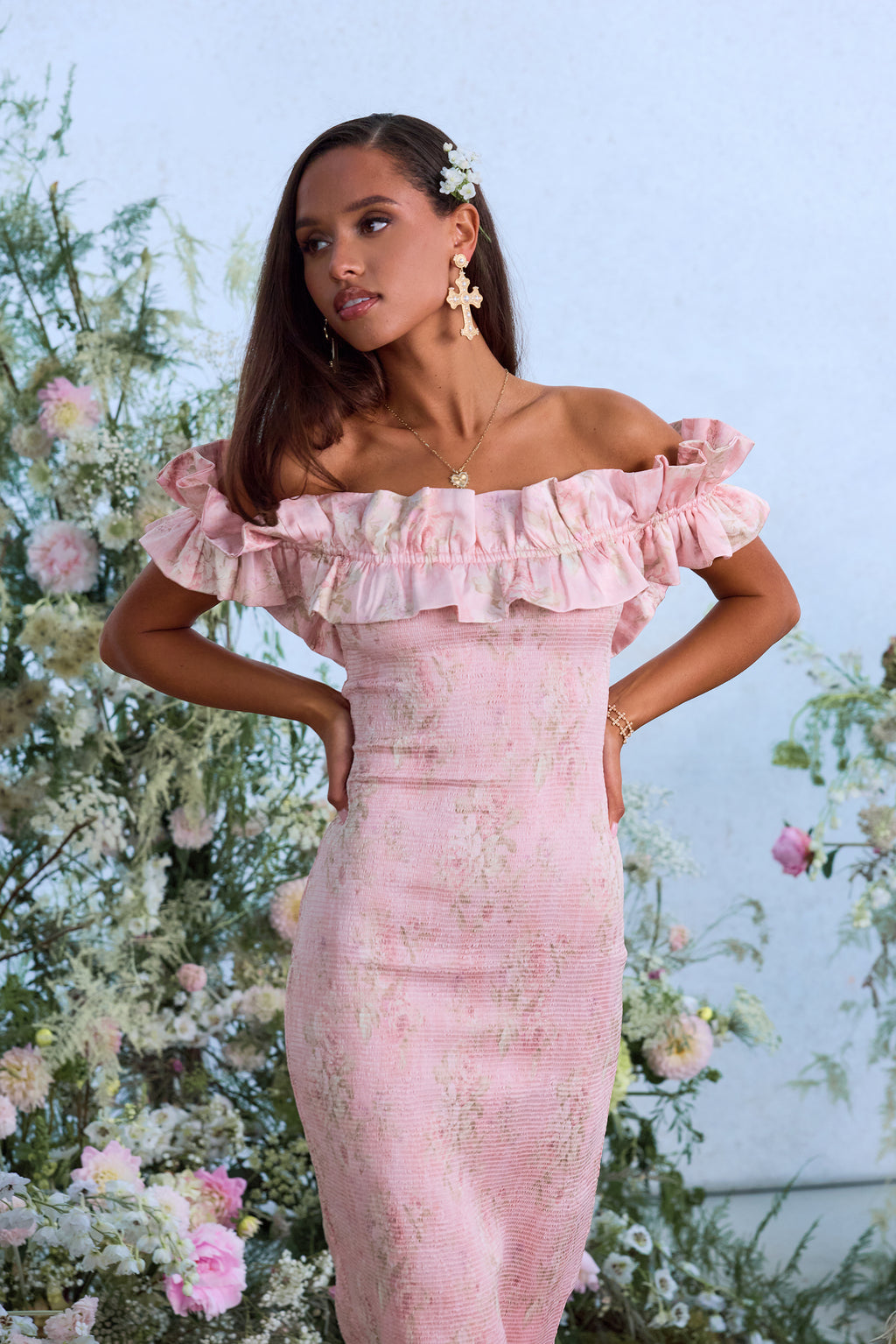 The Lilac Dress in Light Pink Tapestry Rose