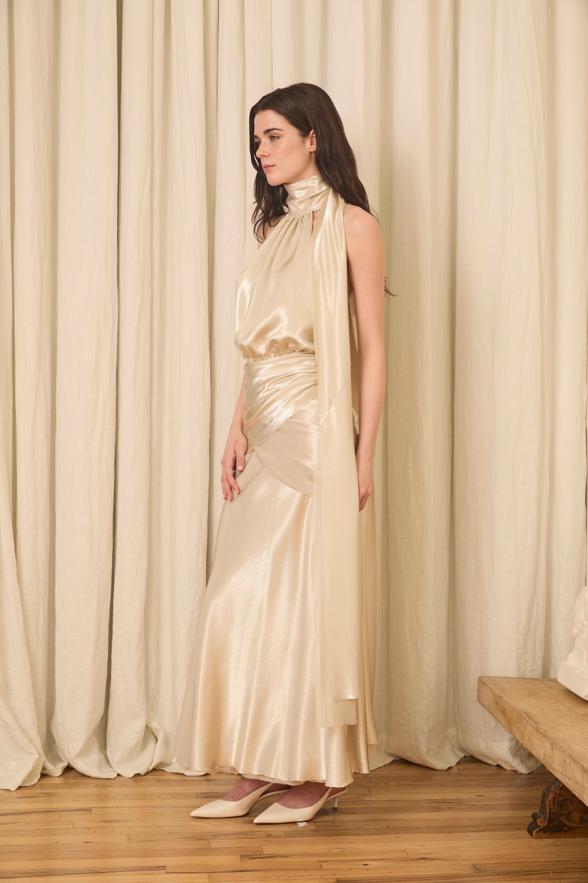 Lila Midi Dress in Lurex