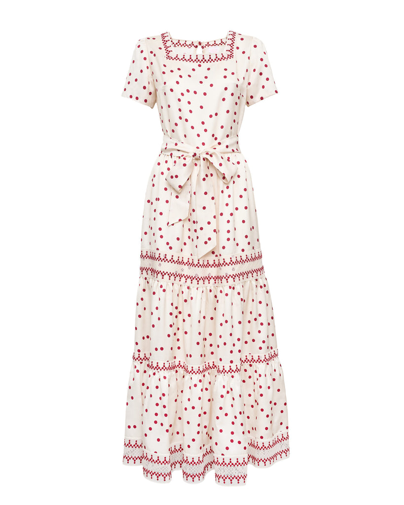 Lisandra Maxi Dress in Cherry Drops