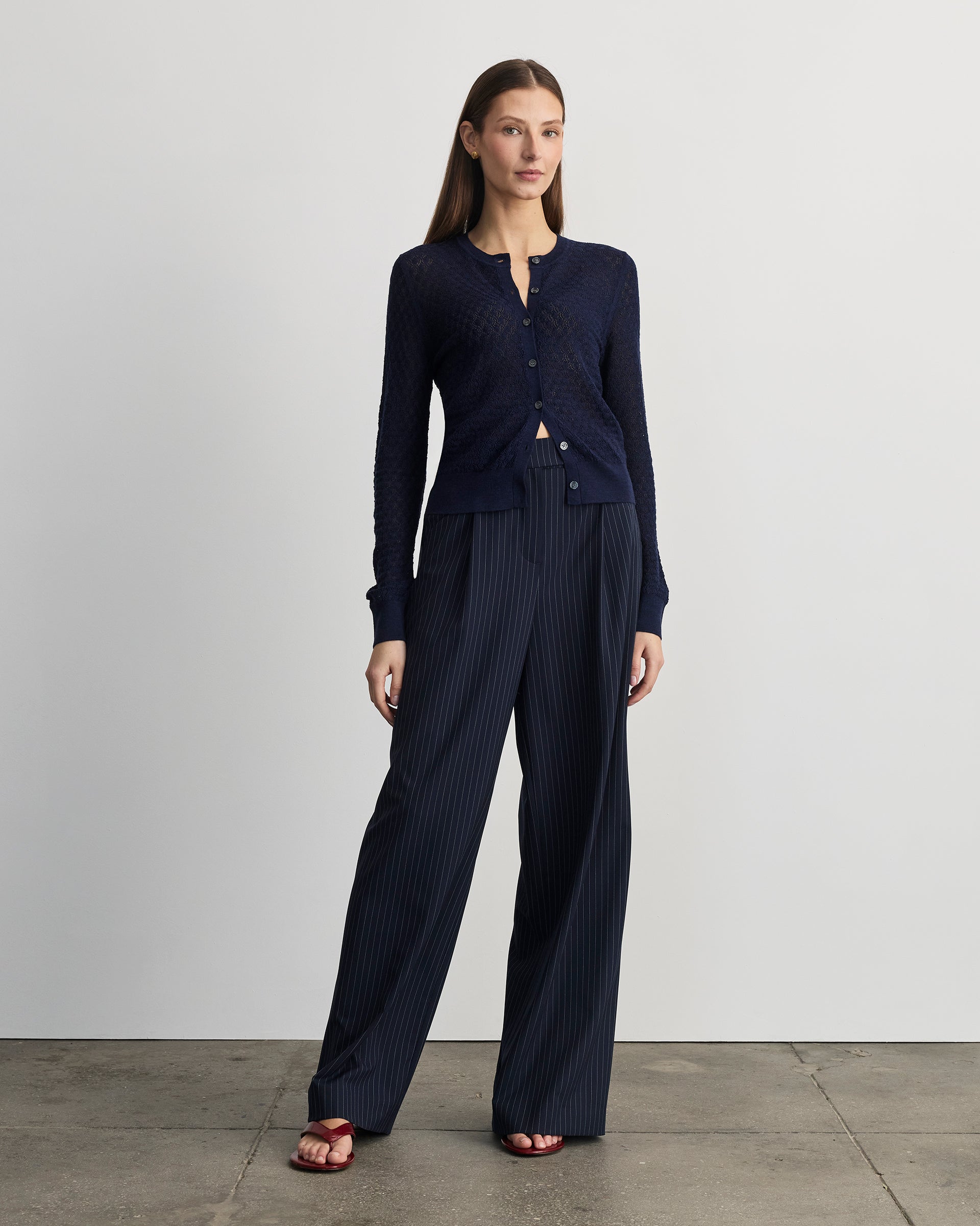 Lisa Knit Cardigan in Martime Blue | Over The Moon