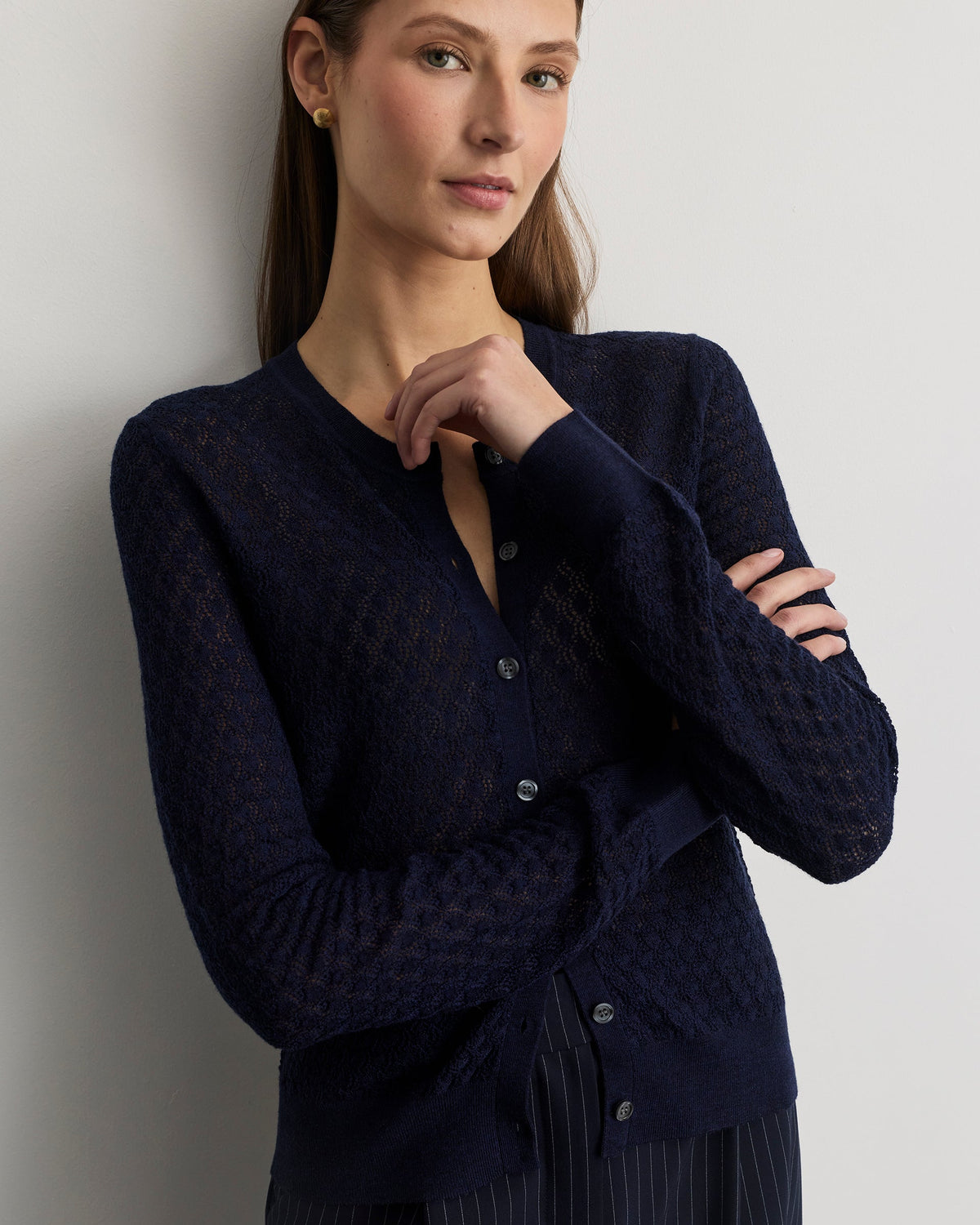 Lisa Knit Cardigan in Martime Blue