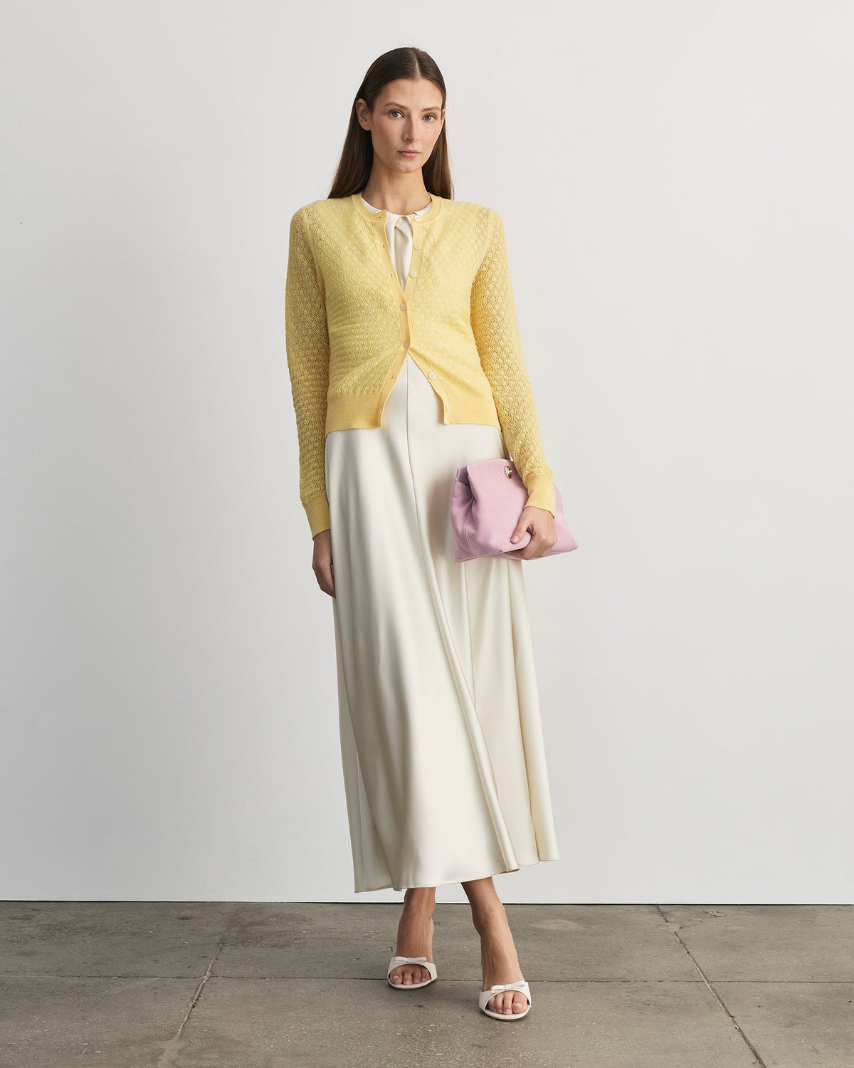 Lisa Knit Cardigan in Lemon Meringue