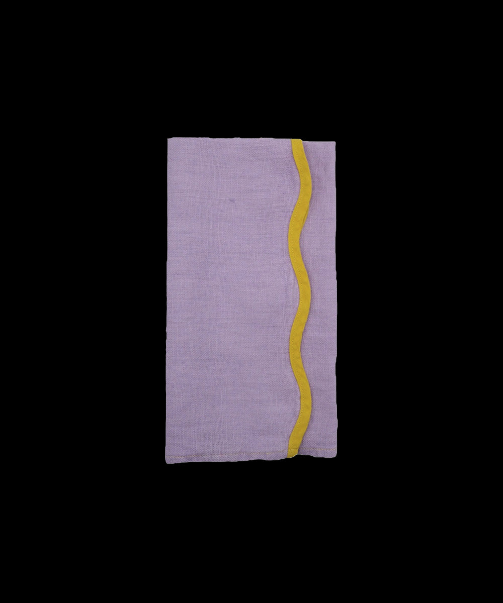 Scallop Linen Napkins in Lilac, Set Of 4