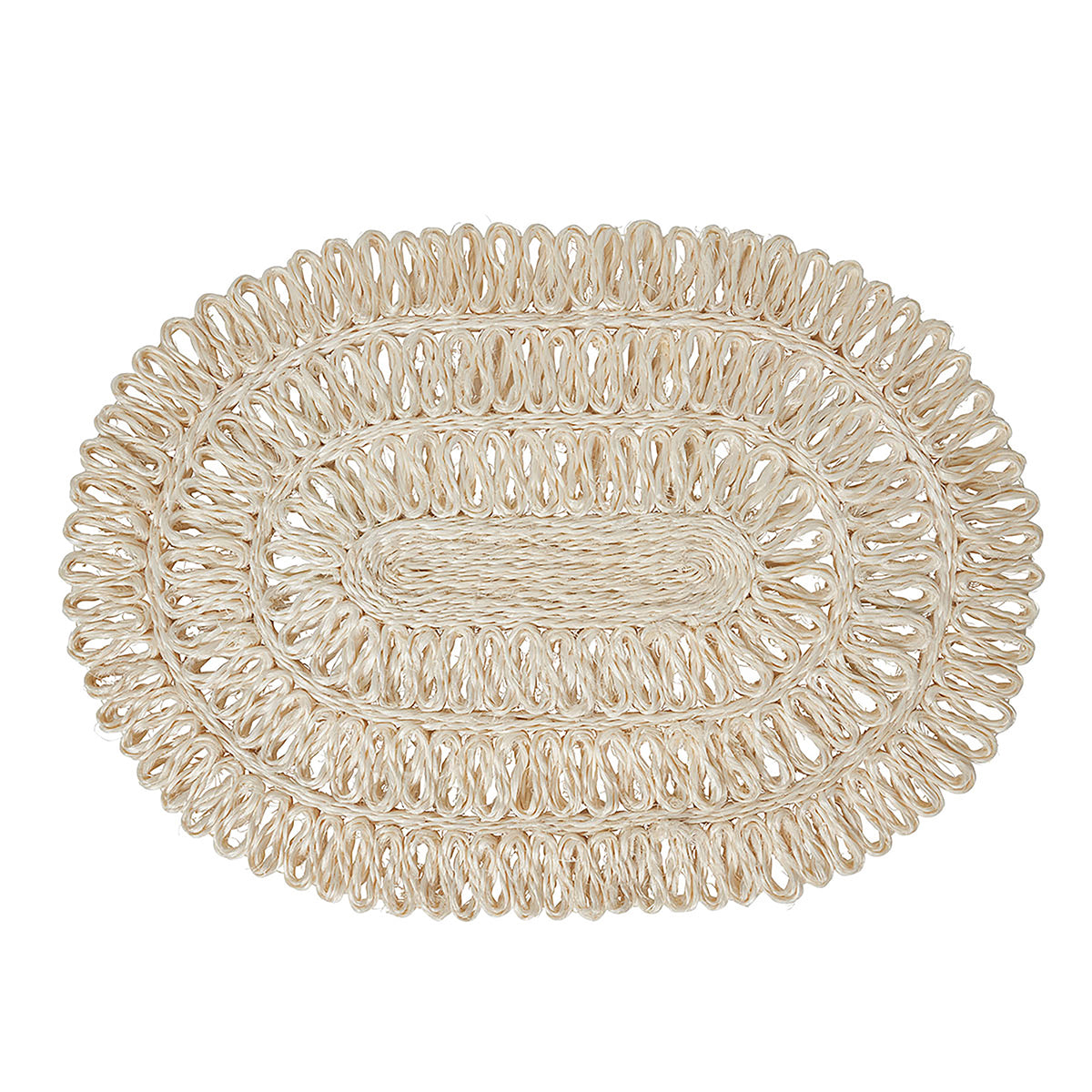 Straw Loop Oval Placemat in Whitewash