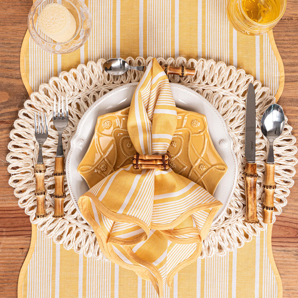 Straw Loop Oval Placemat in Whitewash